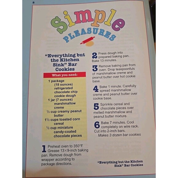 Cookie Dough Fun Cookbook Vintage 1997 Cooking with Kids Recipes Book Retro Vtg - Picture 9 of 10